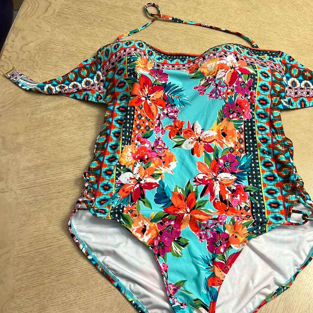 LaBlanca swimsuit. Cut away leg design. Size 14 Like new condition. Never worn.